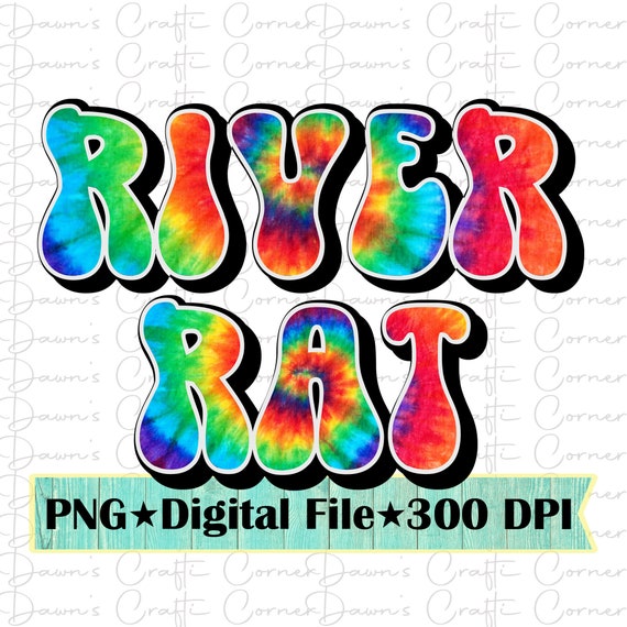 Tie Dye River Rat PNG: Summer Shirt Design (Digital Download)