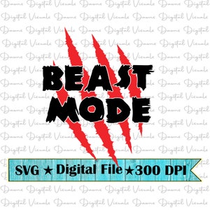 Beast Mode Svg; Maglietta Beast Mode; Maglietta divertente Svg; Divertente Beast Mode Svg; Beast Mode; Segni di artigli; Segni di artigli Svg; Maglietta da allenamento Svg; Allenamento