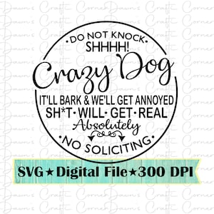 Señal de perro loco; Señal de no tocar Svg; Perro Svg; Señal de perro Svg; Señal de perro loco; Perro loco Svg; Señal divertida; Señal de perro divertida; Perro loco divertido Svg
