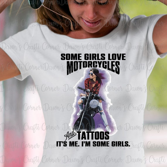 Motorcycle Girl Tattoo PNG: Sublimation Design (digital Download