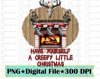 Griezelige kerst-png: schedelkousen sublimatie (digitale download)