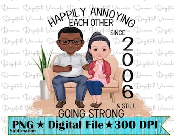 Happy Couple Since 2006 PNG: Anniversary Digital Download