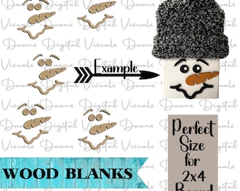 Laser Cut Snowman Face Blanks - Set of 5 - Wood DIY