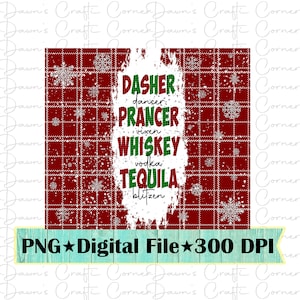 Design del bicchiere sottile da 20 once; Dasher Dancer Prancer Vixen Whisky Vodka Tequila Blitzen Png; Bicchiere natalizio divertente; Bicchiere da 20 once Wrap Png