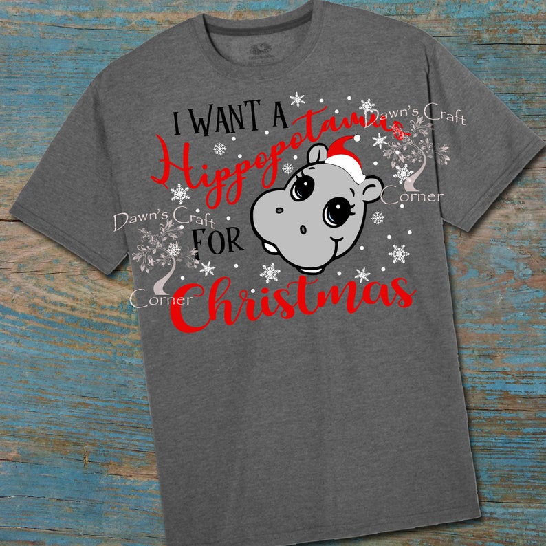 I want a Hippopotamus Christmas Shirt Svg: Sublimation | Etsy
