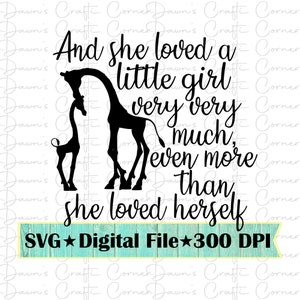 Giraffe Mom and Baby SVG: Girl Shirt Design (Digital Download)