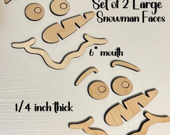 Laser Cut Large Snowman Face Blanks - Set of 2 - Wood DIY