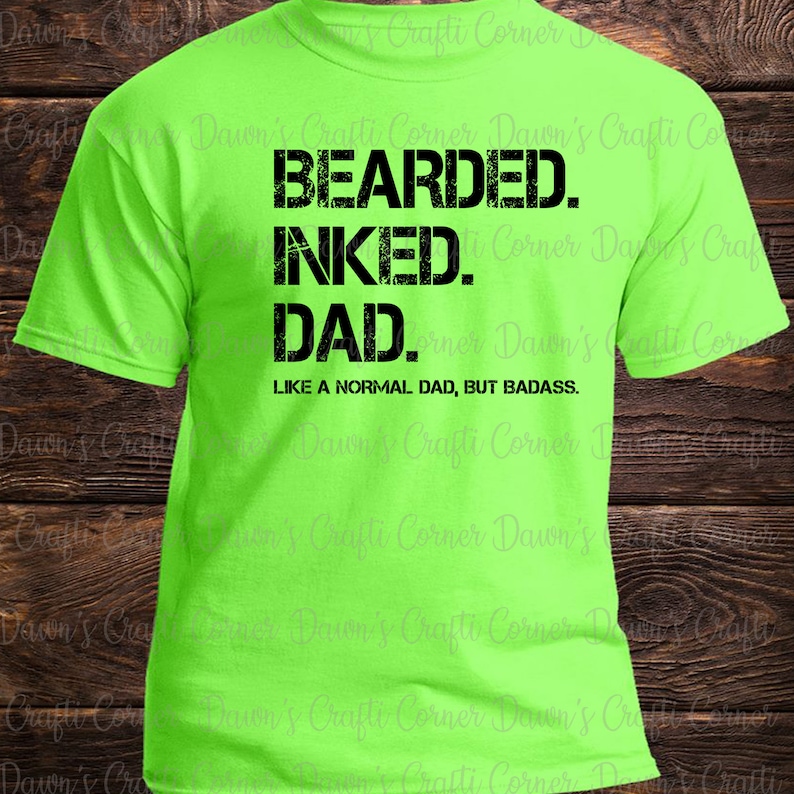 Download Beard Shirt Svg Fathers Day Shirt Bearded Inked Dad Badass | Etsy