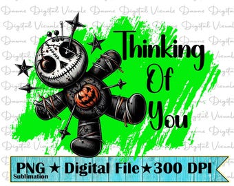 Thinking Of You Voodoo Doll PNG: Funny Gothic Sublimation (Digital Download)
