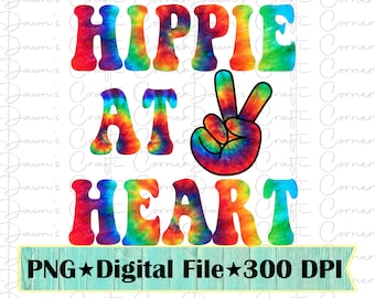 Tie Dye Hippie PNG: Peace Sign Sublimation Design (Digital Download)