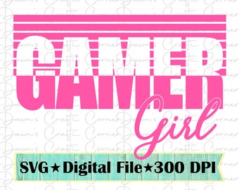 Gamer Girl SVG PNG: Sublimation Design (Digital Download)