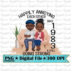 Felizmente molestándose unos a otros desde 1983 Png; Feliz Pareja Png; Pareja Divertida Png; Camisa Divertida De Pareja Png; Feliz desde 1983 Png; Aniversario