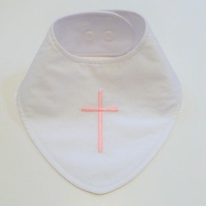 Baptism Bib Baptismal Bib Christening Bib White Christening Bib Girl Baptism Bib Pink Baptism Bib White Bib Waterproof Bib