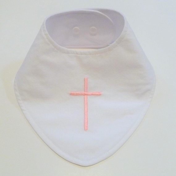 white christening bib