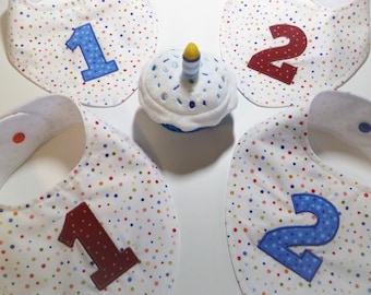 Smash Cake Bib: Waterproof First Birthday Bib with Appliqued Number