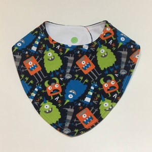 Monster Baby Bib: Handmade Jersey Knit, Waterproof Backing