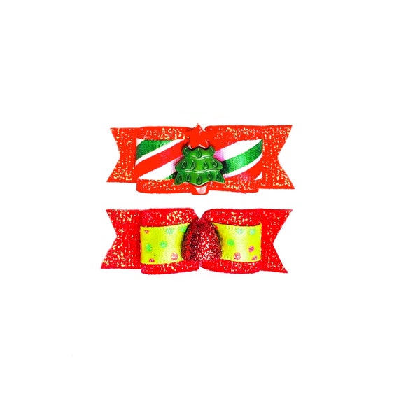 Christmas foe Christmas elastic Christmas hair ties Christmas Dog foe Santa-5//8”