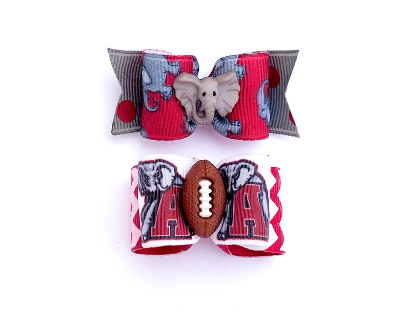 Dog Hair Bows Alabama Crimson Tide Football Dog Bow Elephants Etsy