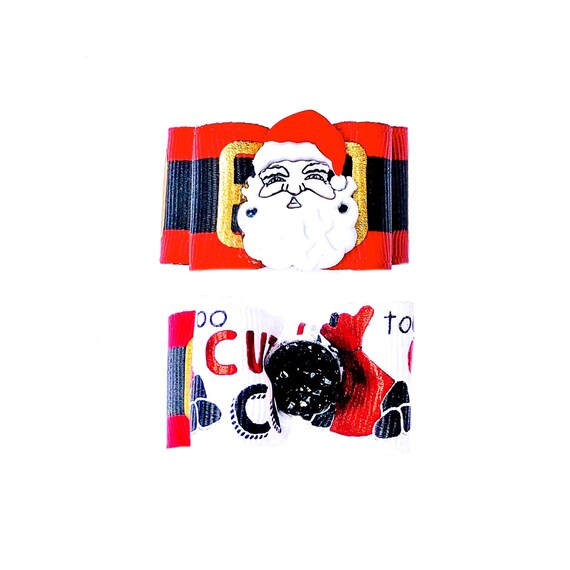 Christmas foe Christmas elastic Christmas hair ties Christmas Dog foe Santa-5//8”