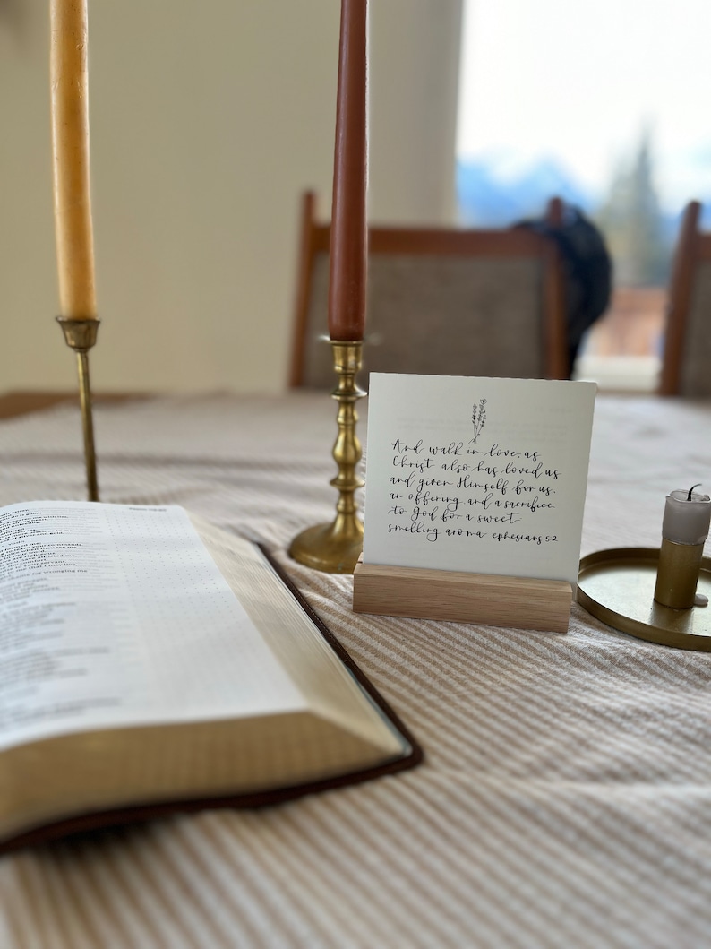 52 Weeks of Scripture Bible Verse Cards Prayer Cards With Wood Stand ...