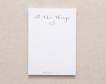 All the Things - Notepad, Magnetic, Fridge Friendly