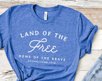 Land of the Free, Home of the Brave - Established 1776 Unisex Jersey Tee | Patriotic T-Shirt, 4th of July, Independence, USA, America