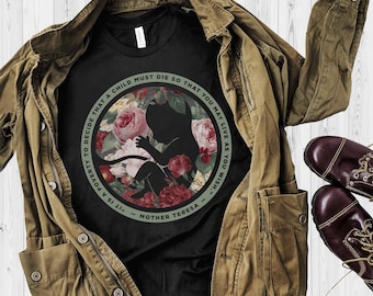 Colorful Floral Pro-Life Anti-Abortion Mother Teresa Unisex T-shirt