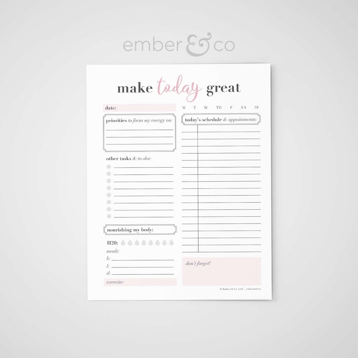 Daily Planner Printable / Letter Half Page A4 Personal / | Etsy