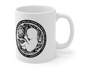 Floral Pro-Life Anti-Abortion Coffee Mug  | 10% OF PROFITS Donated | Knit In The Womb Jeremiah 1:5  |  Bible Verse Mug  |  Christian Mug