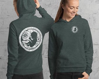 Floral Pro-Life Anti-Abortion Bella + Canvas Hoodie BACK + FRONT CHEST | Knit In The Womb Jeremiah 1:5 Bible Verse Sweatshirt