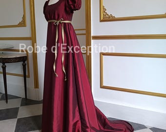 French Empire dress in taffeta from XXS to 2XL