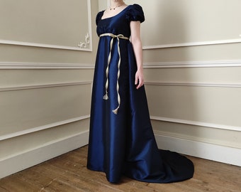 Dress 1st French Empire in taffeta from XXS to 2XL