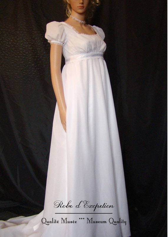 Robe de mariee historique d epoque 1er Empire et Regence Etsy Canada
