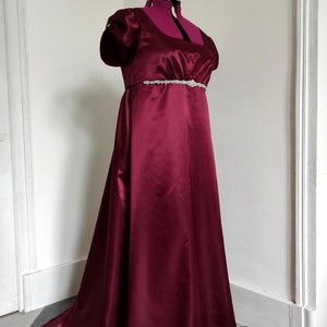 Bridgerton Satin Rhinestone Dress, 1st Empire/regency - Etsy