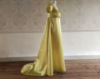 Bridgerton satin rhinestone dress, 1st Empire/Regency