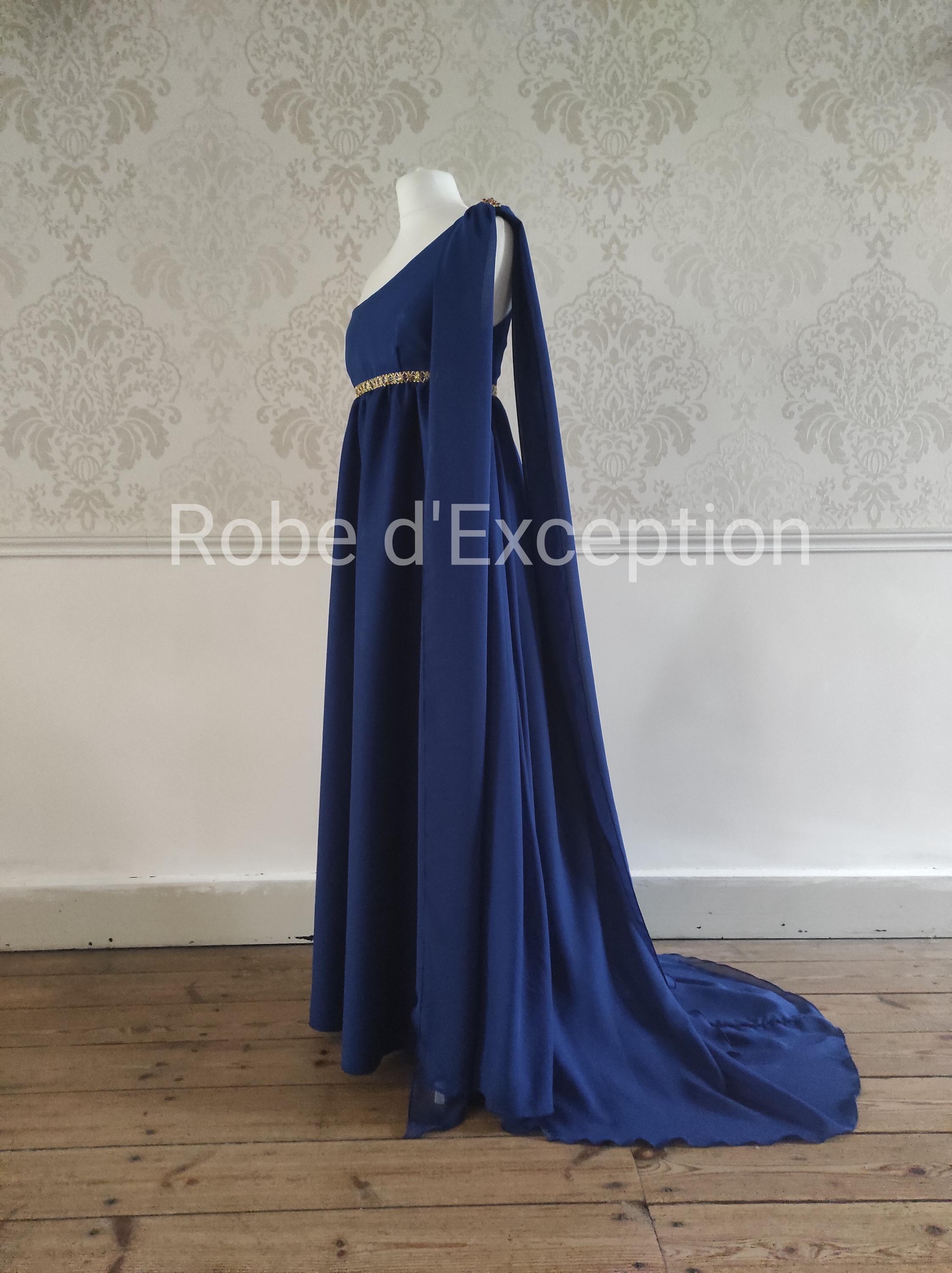 Robe Toge Style Grec BCBG Max Azria En Soie 100% - Bleu Et Vert Taille 8 Occasion