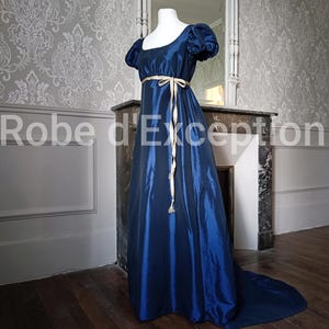 Robe 1er Empire français en taffetas du XXS au 2XL