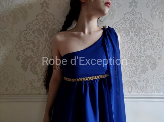 Antique Greek and Roman Dress, in Muslin and Gold Braid - Etsy