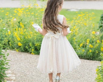 Ceremony dress in Swiss tulle, for girls Birth to 8 years old