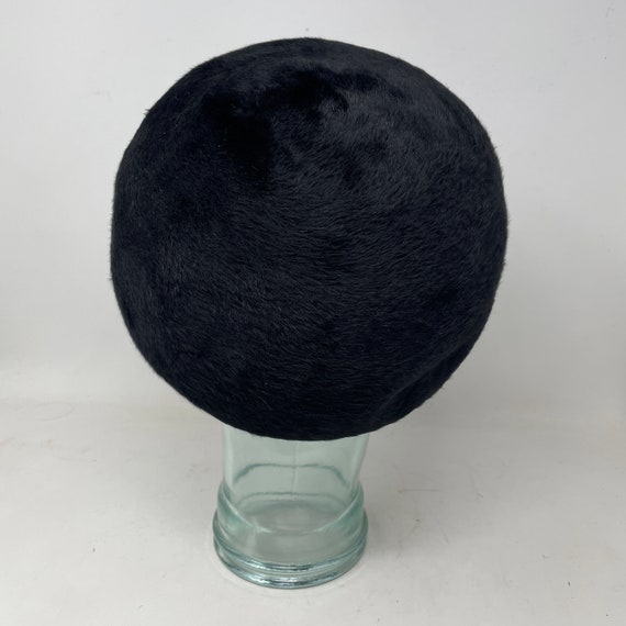 Vtg. Black Wool Felt Hat Warm Winter - image 6