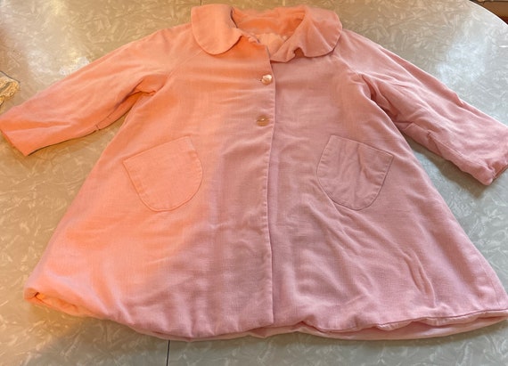 Vtg Toddler Pink Coat Easter 2T Spring Little Gir… - image 1