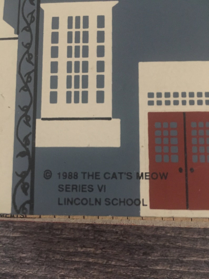 Set of 2 Vintage Cat/'s Meow Village Houses Buildings Lincoln School Amish Meats