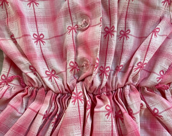 Vtg Little Infant Toddler Dress Pink White Checke… - image 7