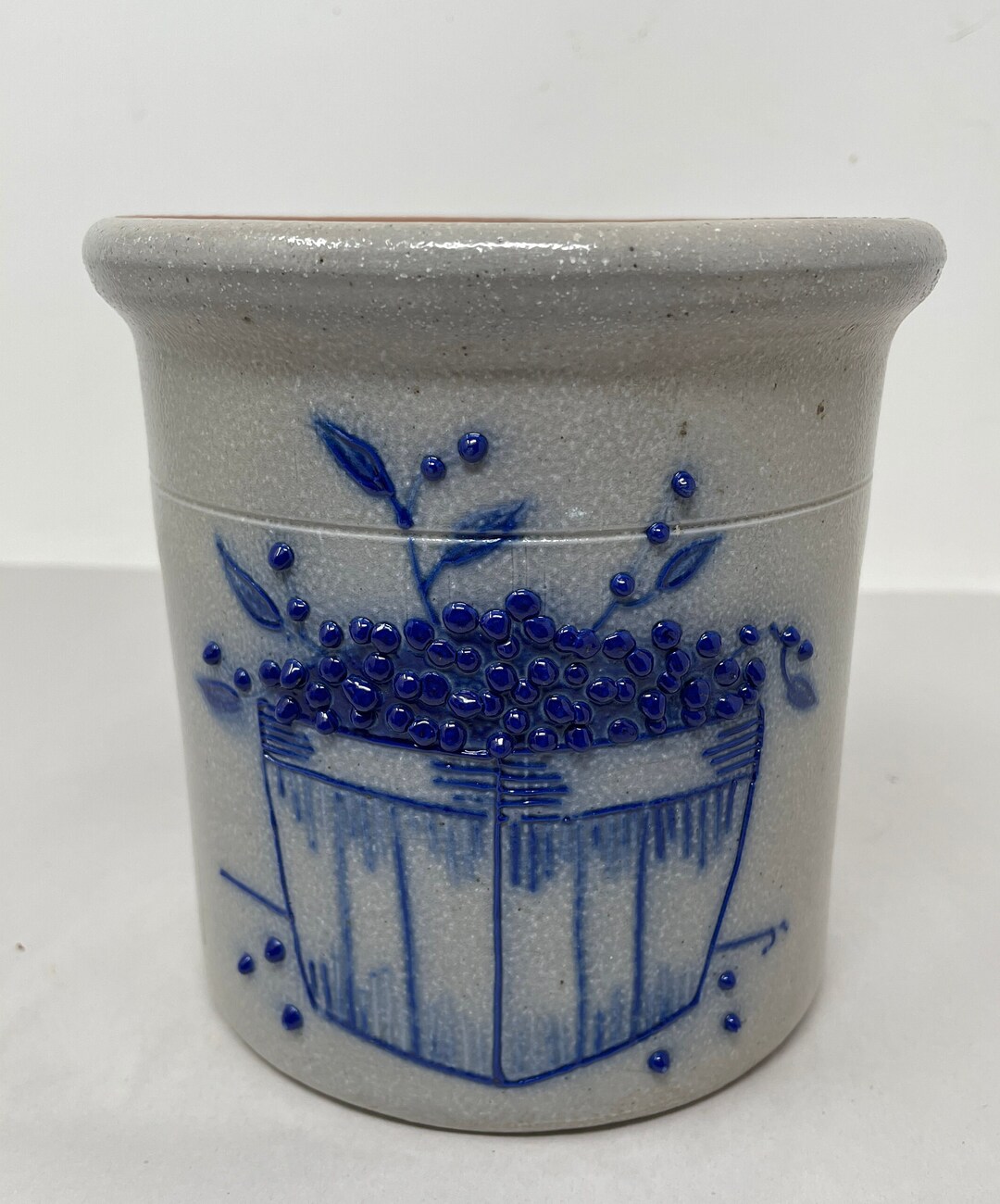 Vintage 1998 Salmon Falls Pottery Blueberries Crock Etsy