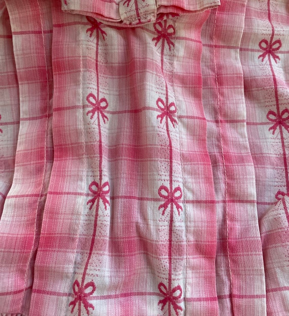 Vtg Little Infant Toddler Dress Pink White Checke… - image 2