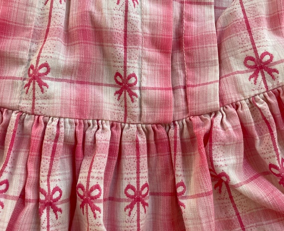 Vtg Little Infant Toddler Dress Pink White Checke… - image 3