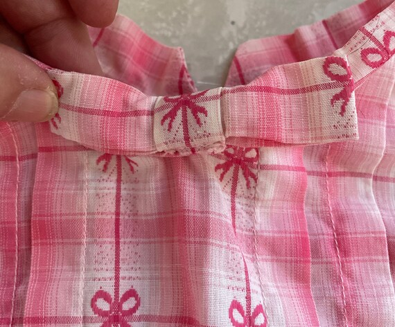 Vtg Little Infant Toddler Dress Pink White Checke… - image 6