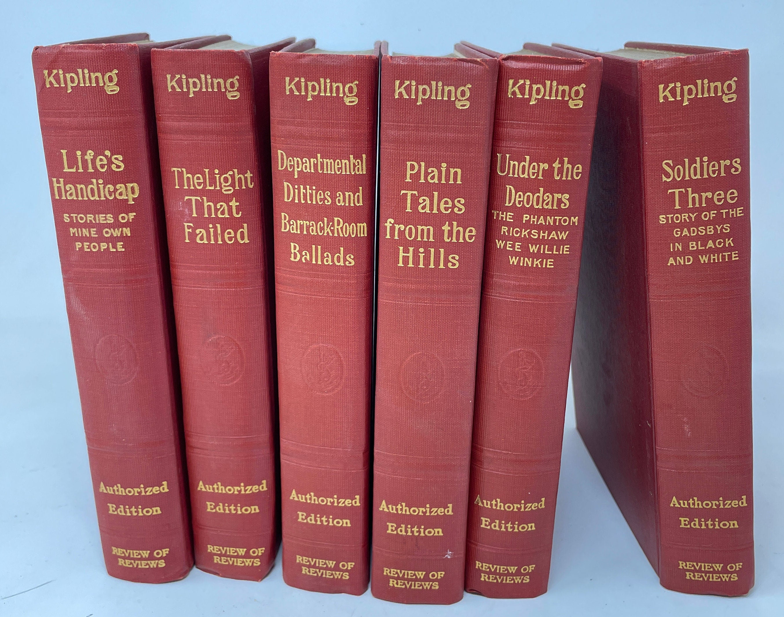 Conjunto de 6 1912 Rudyard Kipling Books Antique Library Decor - Etsy España