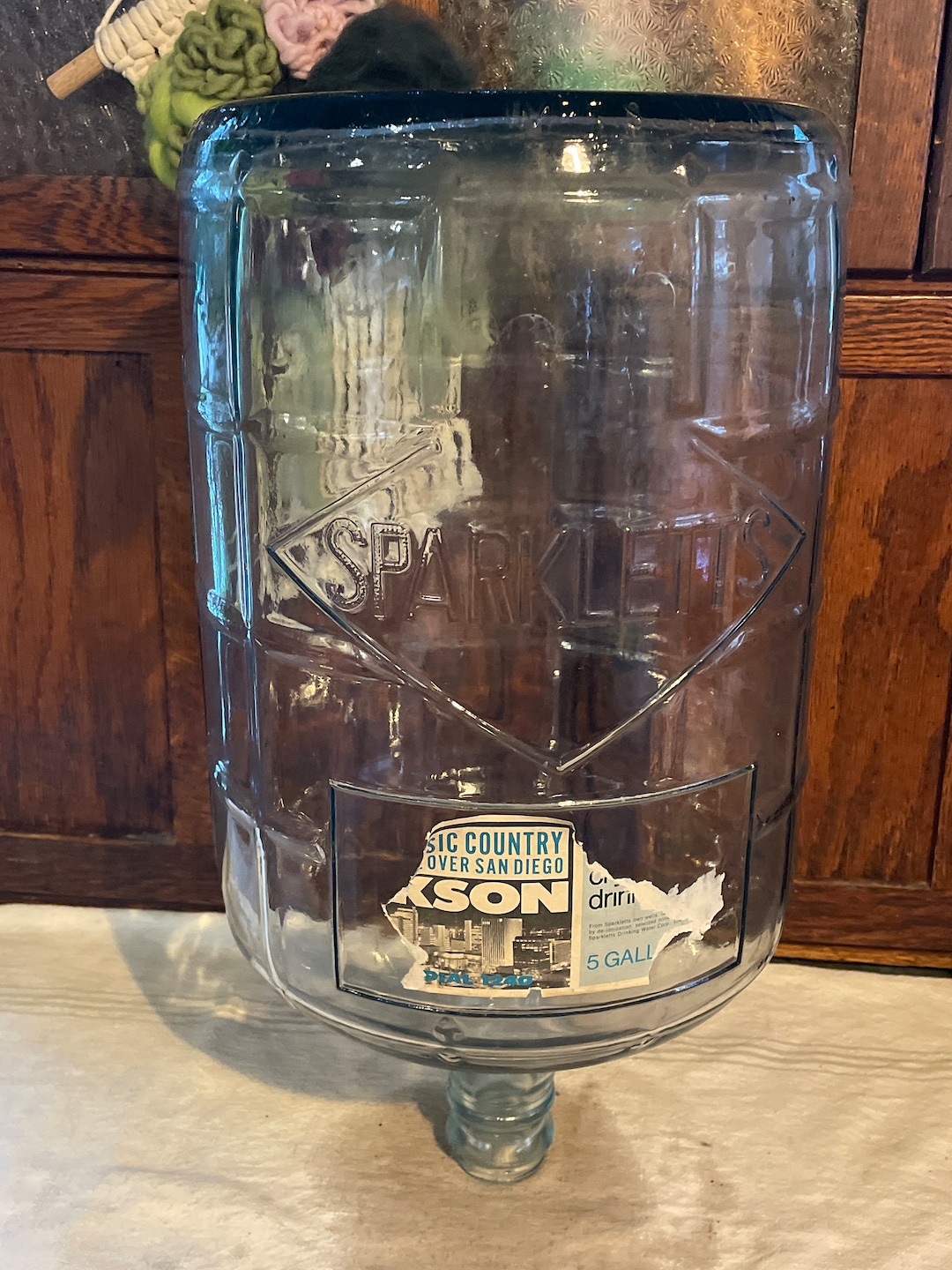 Vintage Light Blue Glass Carboy Water Jug Wine Farmhouse Etsy