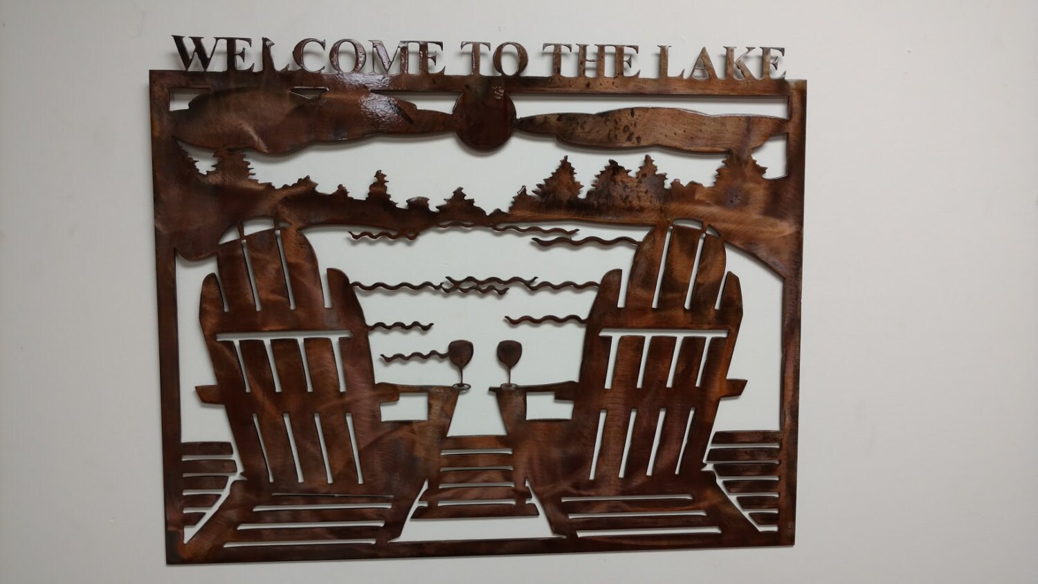 to the lake metal wall art Lake art Lake Scene Etsy